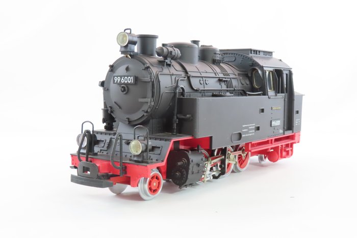 LGB G - 2080 - Locomotiva com vagão de carvão (1) - BR 99, locomotiva de bitola estreita - DR (DDR)
