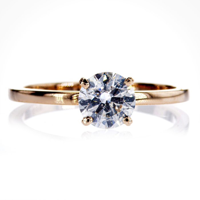 没有保留价 - 订婚戒指 - 14K包金 玫瑰金 -  1.01 tw. 钻石  (天然) 