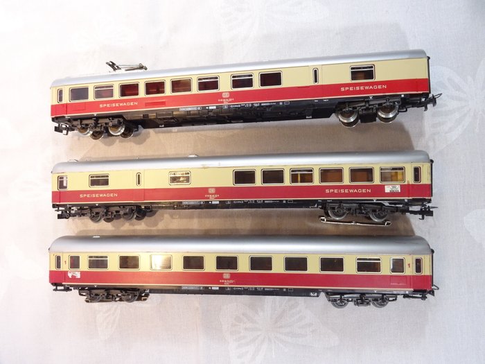 Märklin H0轨 - 4095/4097/4153 - 模型火车客运车厢 (3) - 3节TEE/IC车厢餐车 - DB