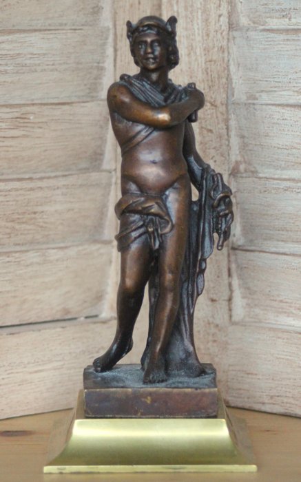 小塑像 - Naar Michel Anguier - Mercurius - 青銅色, 黃銅