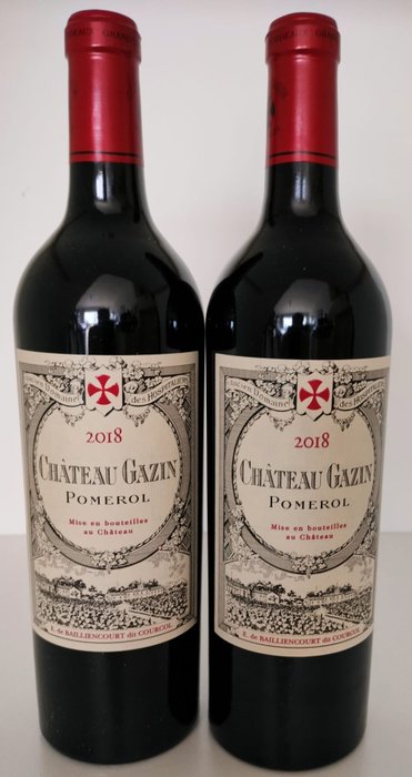 2018 Chateau Gazin - Pomerol - 2 Garrafas (0,75 L)