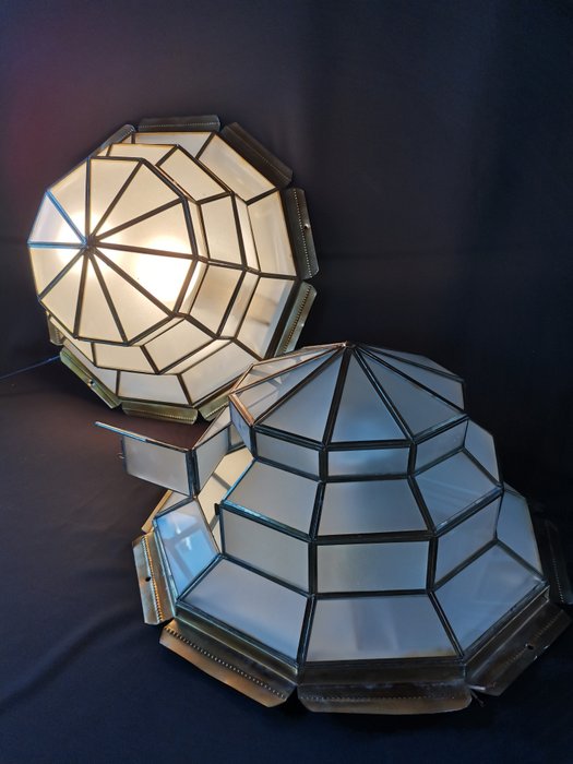 Wandlampe (2) - Granada-Stil - Kristall, Messing