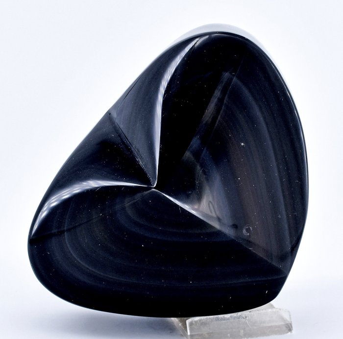 Hochwertiger GROSSER Regenbogen-Obsidian Herz - Höhe: 12.2 cm - Breite: 9.4 cm- 951 g