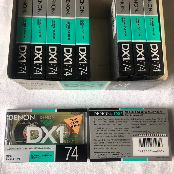 Denon - DX1/74*veldig sjelden tape på 74 minutter*Lydkassettbånd av beste kvalitet (forseglet) NOS! Ny Tom lydkassett