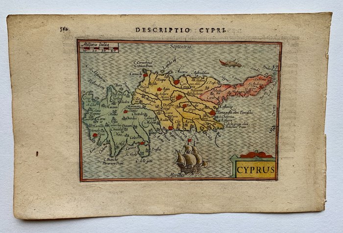Europa, Hartă - Cipru; P. Bertius - Cyprus - 1601-1620