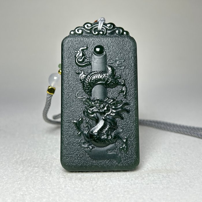 Dragon Landscape Pendant - Nephrit-Jade - China  (Ohne Mindestpreis)