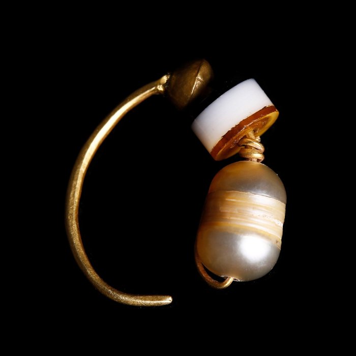 Nära Östern Guld, och Pearl Enkelt örhänge med pärlor  (Utan reservationspris)