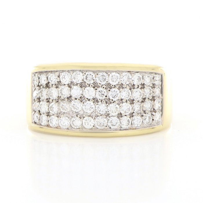 No Reserve Price - Ring - 18 kt. White gold, Yellow gold -  1.20 tw. Diamond  (Natural) 