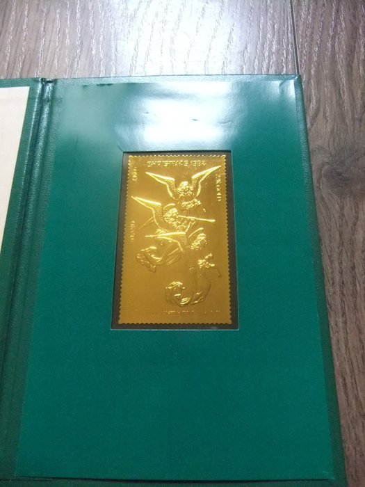 Natal 1984 - Selo folha de ouro de 22 quilates em livreto especial - Ilhas Bernera