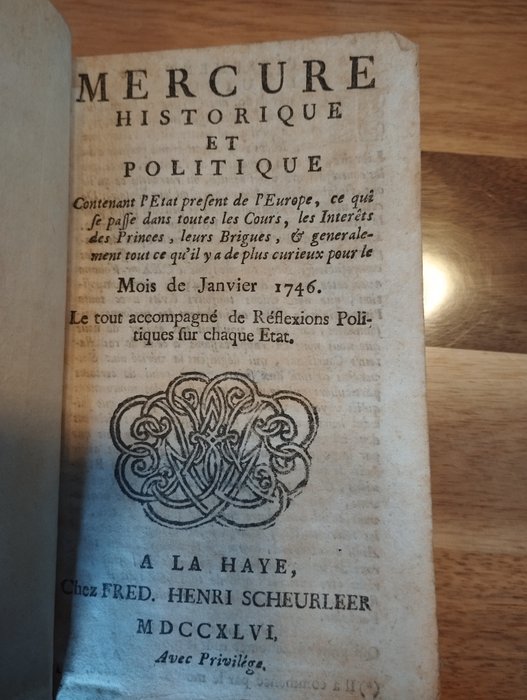 Collectif - Mercure historique et politique - 1746