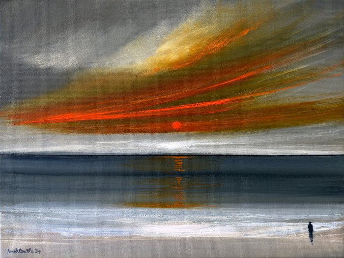 Michel Suret-Canale - Seascape small with sundown (En anglais dans le texte)