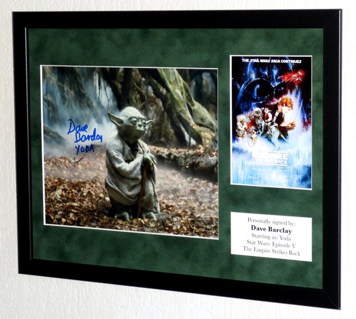 Star Wars Episode V: The Empire Strikes Back - David Barclay (Yoda) Premium Framed, signed, Certificate of Authenticity