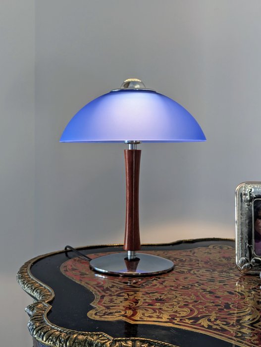 Artemide - Ernesto Gismondi, G. Fassina - Lampa stołowa - Arkadia - Drewno, Szkło (witraż)