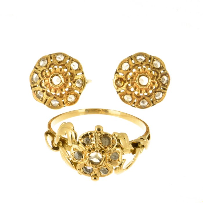 Earrings - 18 kt. Yellow gold Diamond 