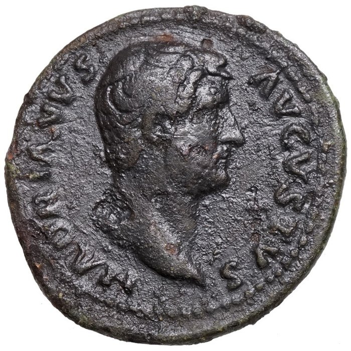 Römisches Reich. Hadrian (117-138 n.u.Z.). As Rom, JUSTITIA thront