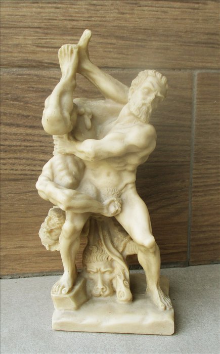 naar Vincenzo di Rossi - 小塑像 - Worstelpartij tussen Hercules en Diomedes - 雪花石膏