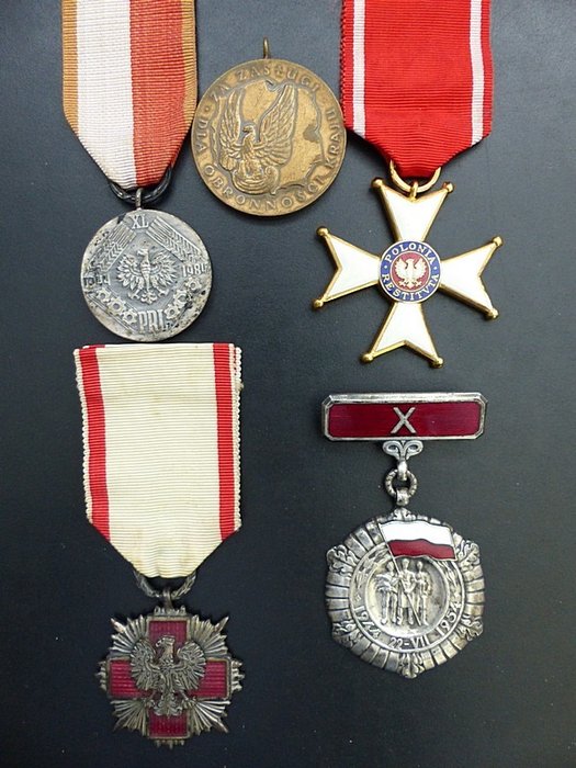Polónia - Medalha - 5 Polish medals