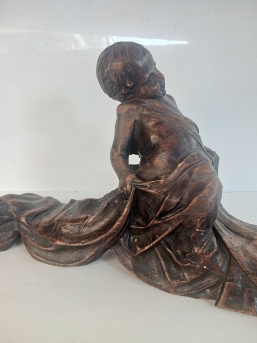 雕塑, Cimasa in legno - lunghezza 59 cm - 27 cm - 木