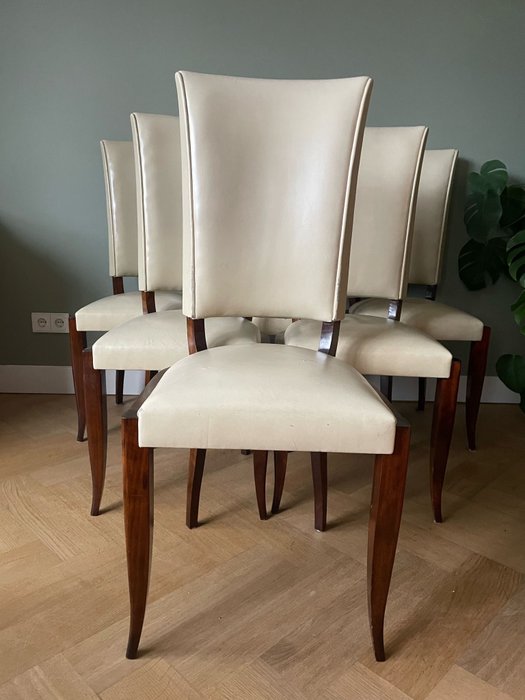 餐桌椅 (6) - 皮革, 红木