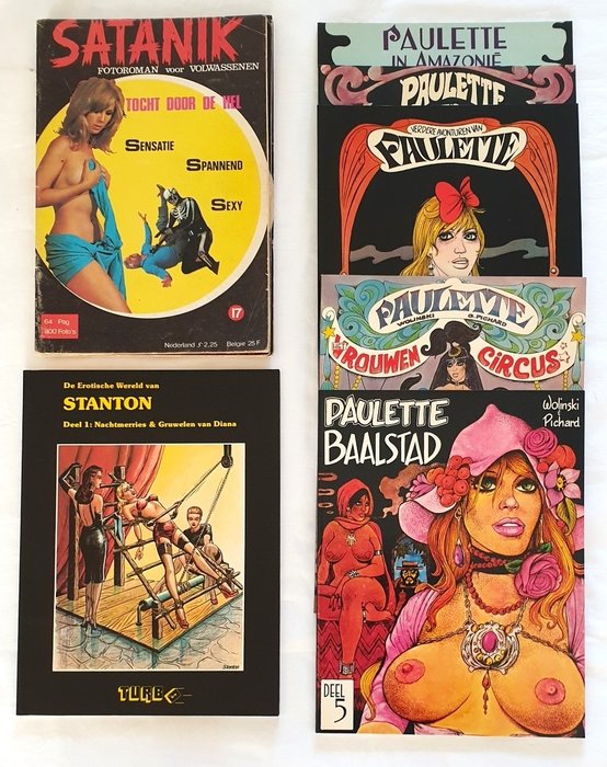 Paulette, Stanton en Satanik - Erotische verhalen - 10 Album e riviste - 1973/1985