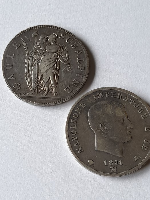Italia. 5 Lire 1811 / 5 Francs 1801