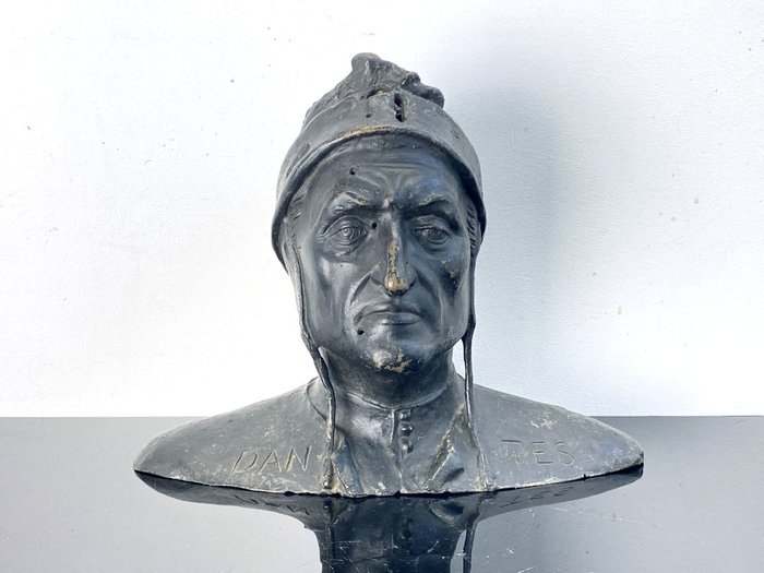 Fonderia G. Sommer Napoli - Buste, Dante - 22 cm - Bronze (patiné)