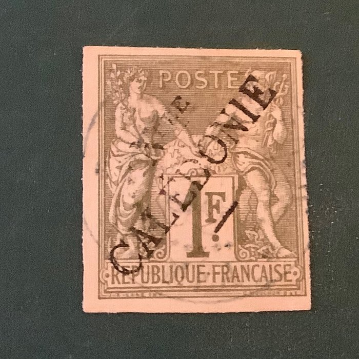 Nueva Caledonia 1892 - 1 franco salvia - Michel 19