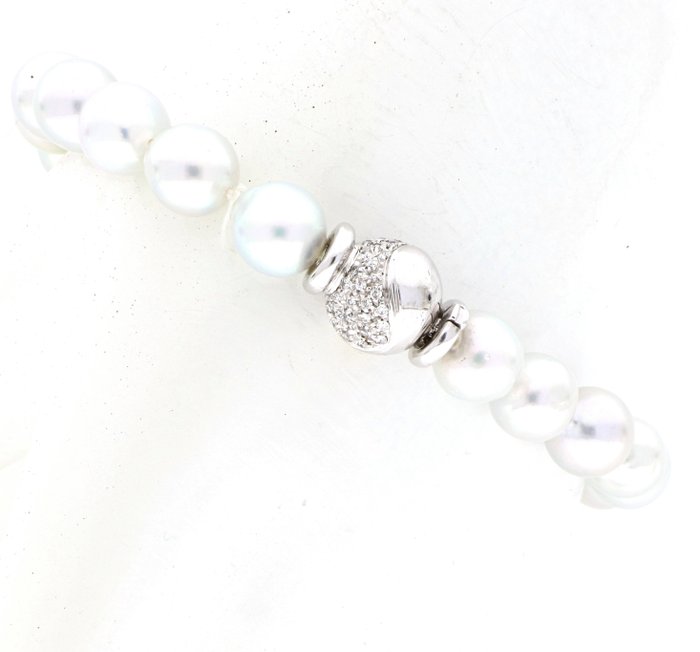 Ingen mindstepris - ReCarlo - Armbånd - 18 kraat Hvidguld -  0.70 tw. Diamant  (Natur) - Perle 