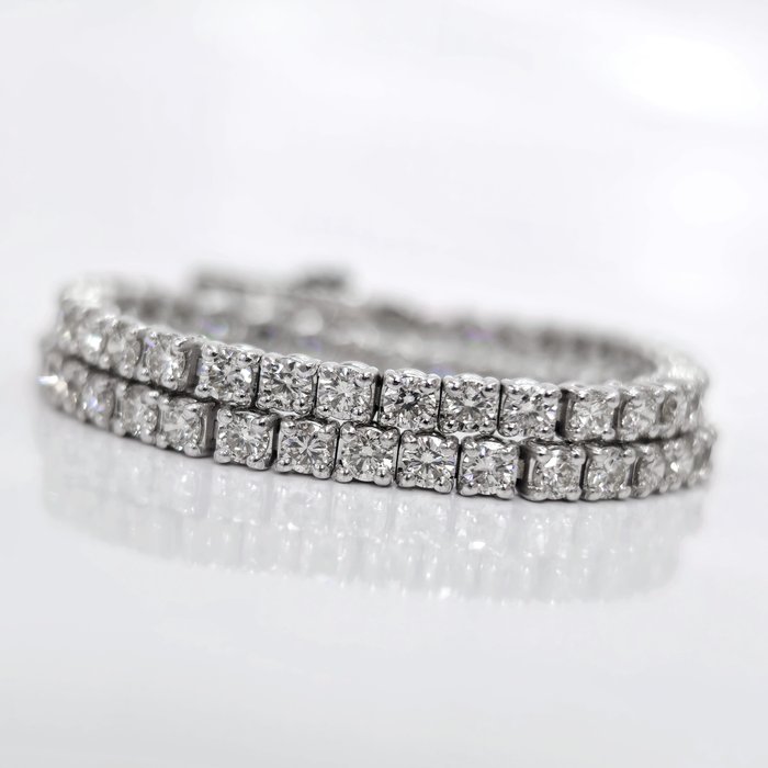 Ingen mindstepris - 3.25 ct D to G Diamond Tennis Bracelet - 7.69 gr - Tennisarmbånd - 14 karat Hvidguld Diamant  (Natur) 