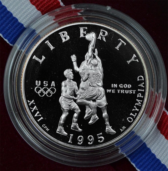 USA. Half Dollar 1995 'Olympic Basketball'  (Utan reservationspris)
