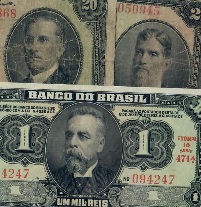 Brasil. - 15 banknotes - various dates  (Ingen reservasjonspris)