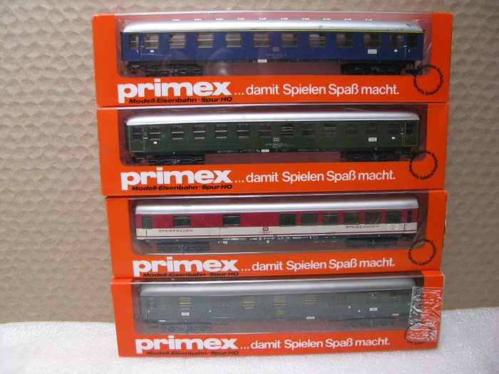 Primex H0 - 4011/4012/4014/4196 - Επιβατικό τρένο μοντελισμού (4) - 4 επιβατικά βαγόνια - DB