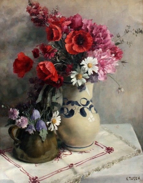 Karl Tucek (1889-1952) - Still life with flowers