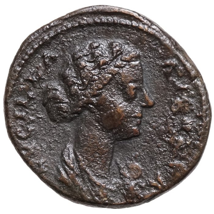 Imperio romano. Lucilla (Augusta, AD 164-182/3). As Rom, SALUS thront