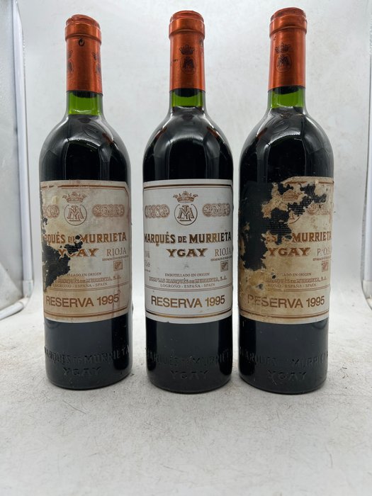 1995 Marqués de Murrieta, Ygay - Rioja Reserva - 3 Flaschen (0,75 l)