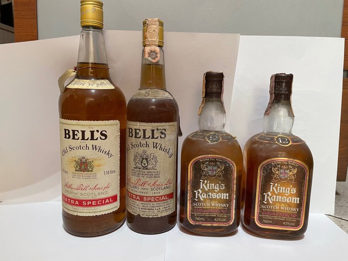 2 x Bell's Extra Special + 2 x King's Ransom 12yo  - b. 1970er Jahre - 1,14 l, 75 cl - 4 flaschen