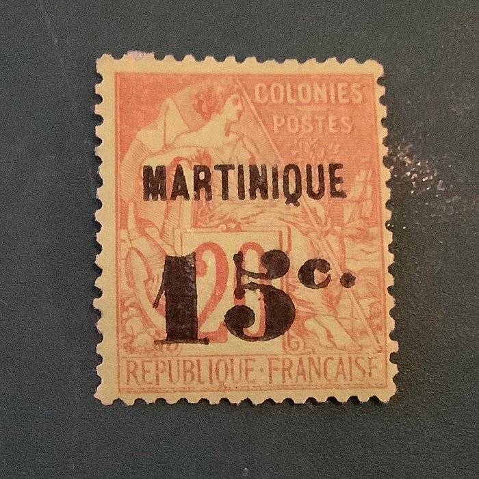 马提尼克 1888 - 25 美分上加 15 美分 - Michel 15