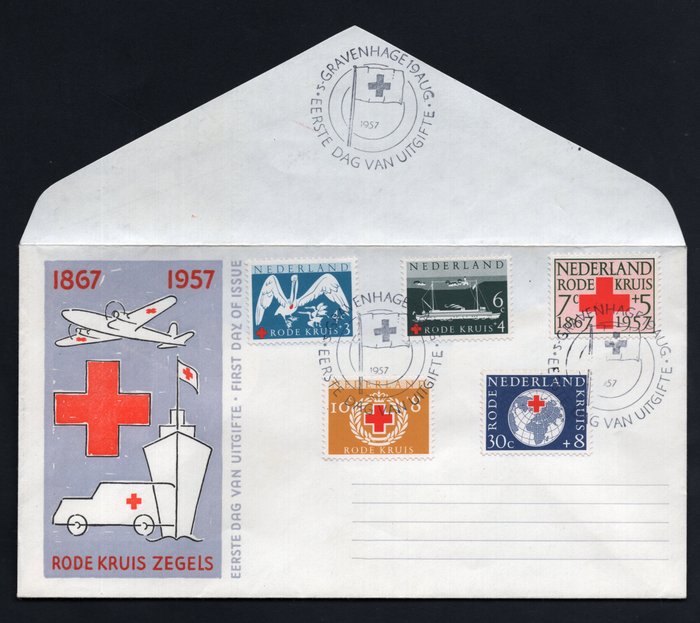 Olanda 1957 - Ștampile Crucii Roșii - Livrare gratuită în întreaga lume - NVPH E31