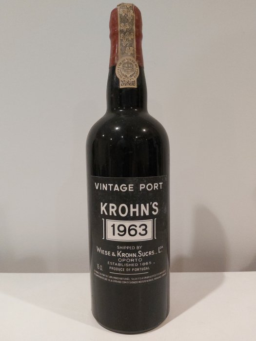 1963 Krohn's - 杜罗 Vintage Port - 1 Bottle (0.75L)