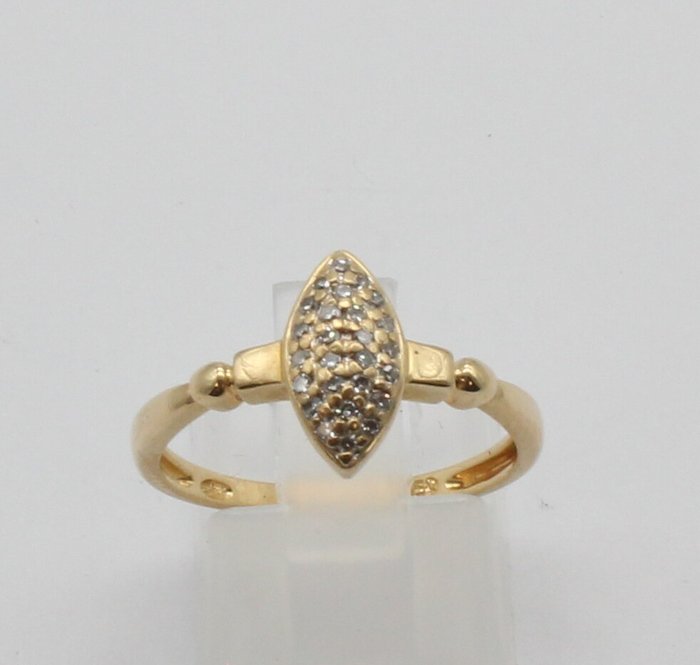 没有保留价 - 戒指 - 18K包金 黄金 钻石  (天然)