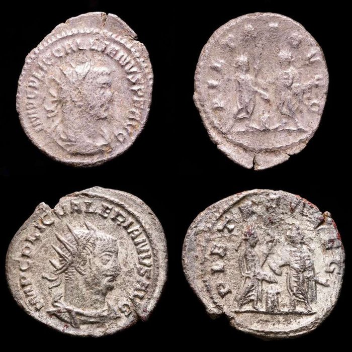 Impero romano. Valerian I & Gallienus. Lot comprising two (2) antoninianus From Antioch & Sasosata mint.  (Senza Prezzo di Riserva)