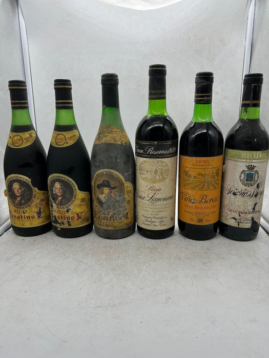 Faustino I, Faustino V, Viña Lanciano, Viña Berceo & Señorío de Prayla (1970-80s) - Rioja Reserva/Gran Reserva - 6 Flaschen (0,75 l)