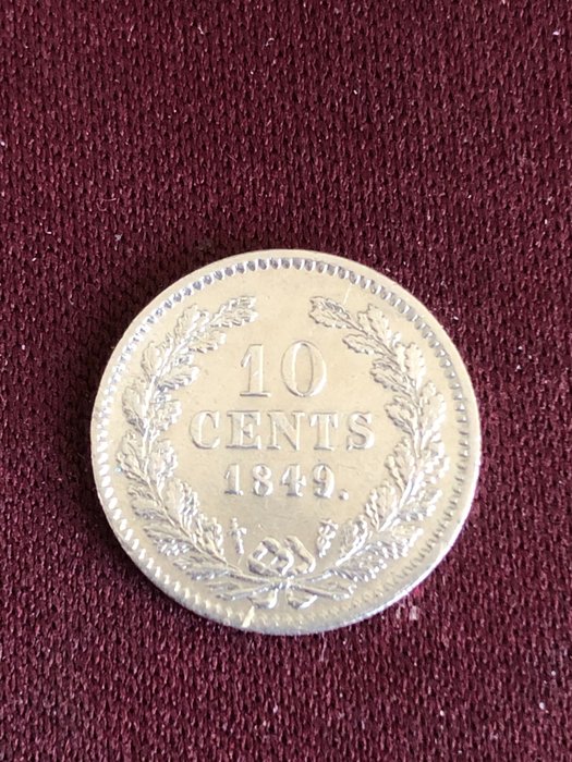 Países Bajos. Willem III (1849-1890). 10 Cents 1849  (Sin Precio de Reserva)