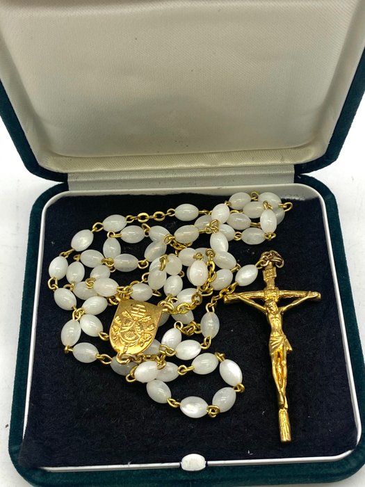天主教念珠 - 教皇本笃十六世捐赠并祝福的金色念珠 - 查看现有珍珠母贝 - 2000-2010