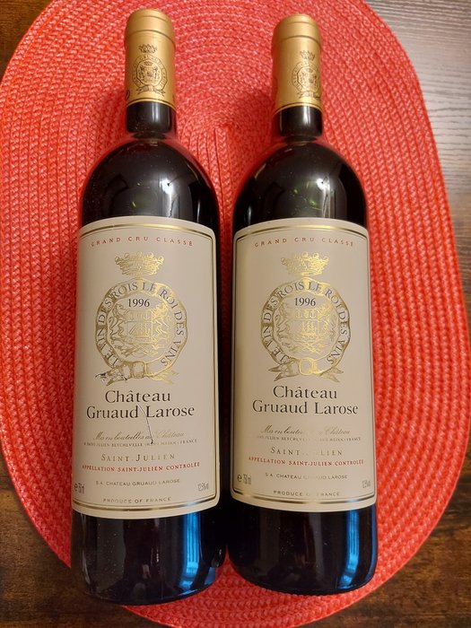1996 Chateau Gruaud Larose - Saint-Julien 2ème Grand Cru Classé - 2 Botellas (0,75 L)