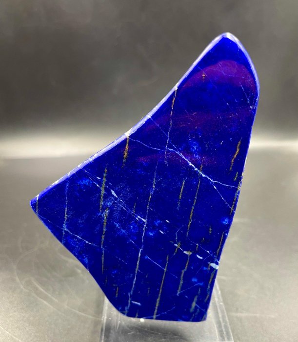 來自阿富汗巴達赫尚的美麗天然藍色青金石手工製作，自由形狀。 - 圓形寶石化石 - Beautiful natural blue lapis lazuli handmade free form from Badakhshan Afghanistan. - 5 in - 3.2 in  (沒有保留價)