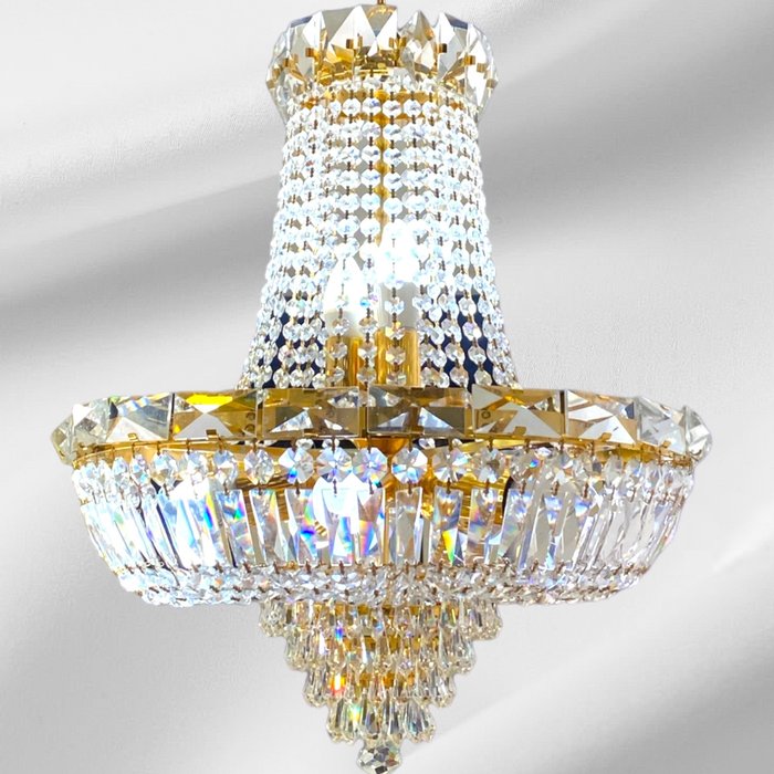 Lujosa Lámpara de Diseño - Estilo Victoriana - Ceiling lamp - Bronze - Swarovski Crystals - 08 Light Bulbs