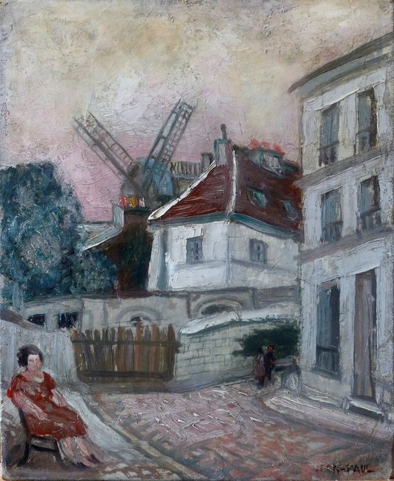 Attribué à Gen Paul (1895-1975) - Ecole de Montmartre, le moulin de la Galette