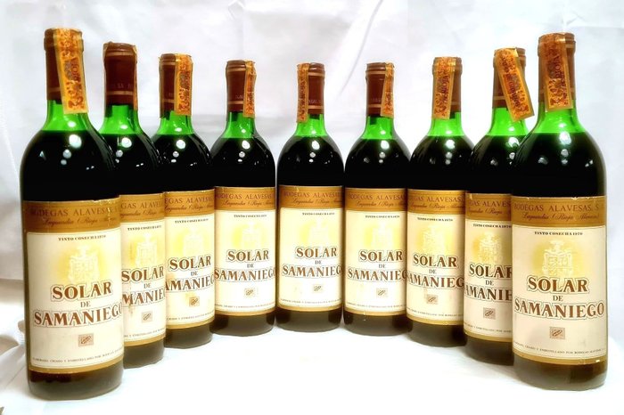 1970 Bodegas Alavesas, Solar de Samaniego - Rioja - 9 Flaskor (0,75L)