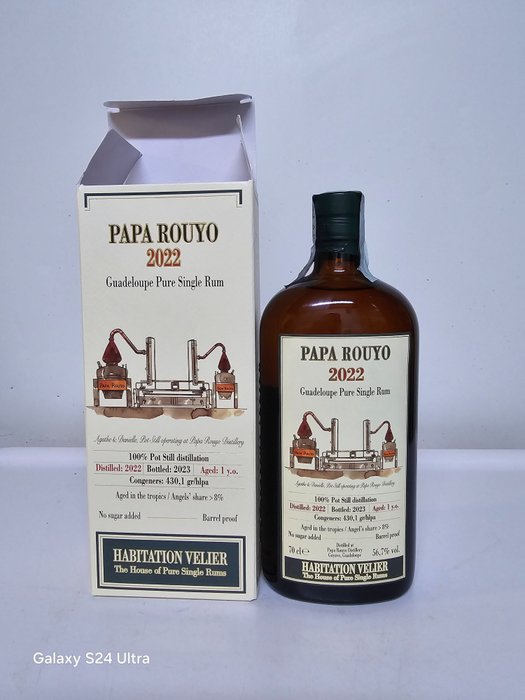 Papa Rouyo 2022 1 years old Habitation Velier - Guadeloupe Pure Single Rum  - b. 2023 - 70厘升